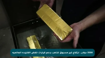 3500 دولار.. ارتفاع غير مسبوق للذهب بدعم قرارات خفض الفائدة العالمية
